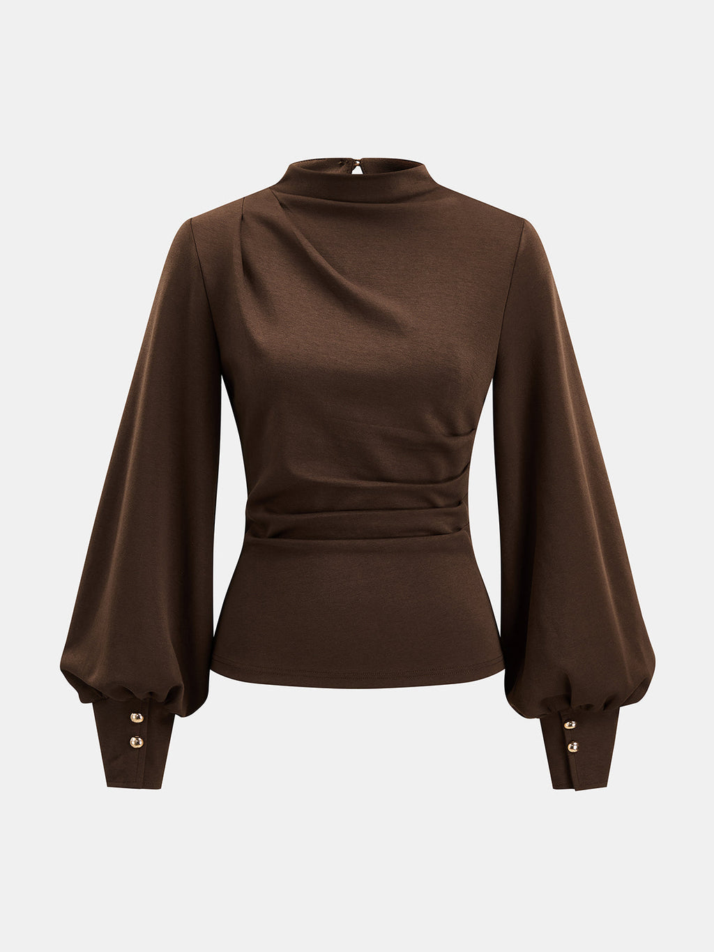 Stretch Drapeado Lantern manga Blusa