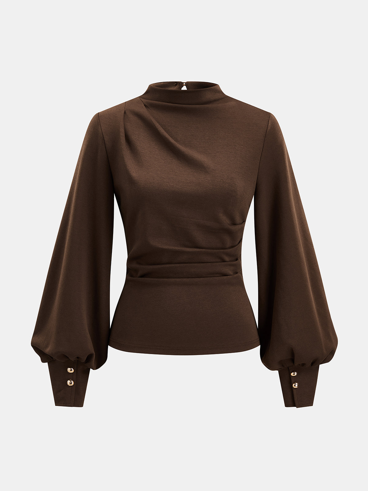 Stretch Drapeado Lantern manga Blusa