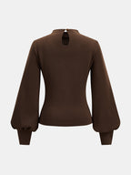 Stretch Drapeado Lantern manga Blusa