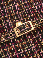 Con Cinturón cintura Multicolor Tweed Chaqueta