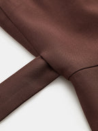 Tie-cintura Sin Mangas Blazer Plisado Vestido midi