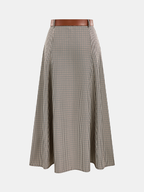 Con Cinturón Gingham midi Corte A Falda