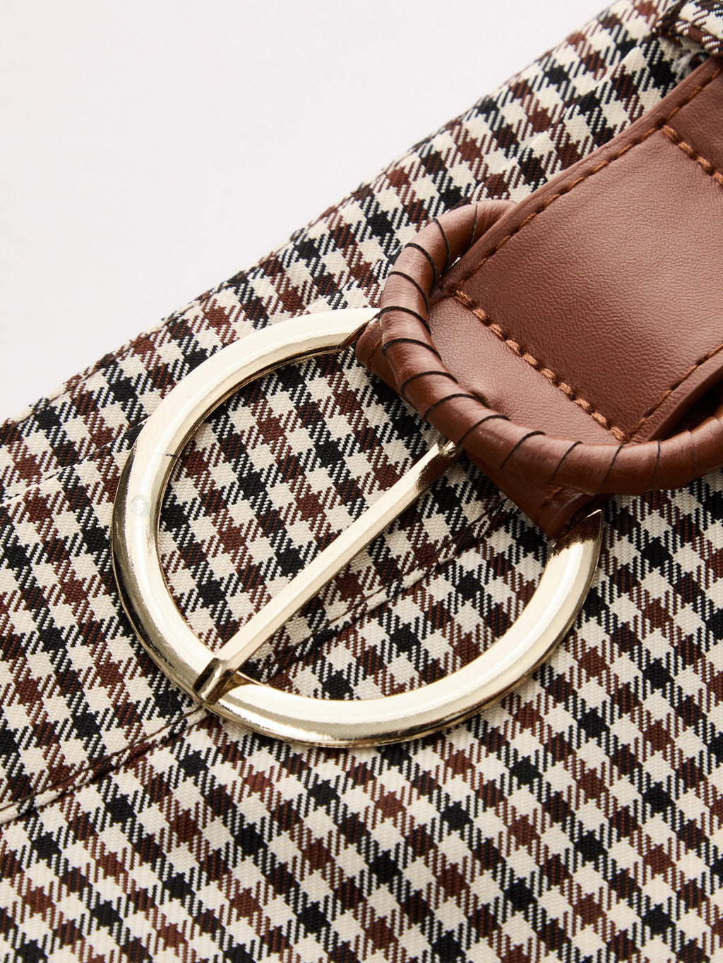 Con Cinturón Gingham midi Corte A Falda