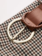 Con Cinturón Gingham midi Corte A Falda