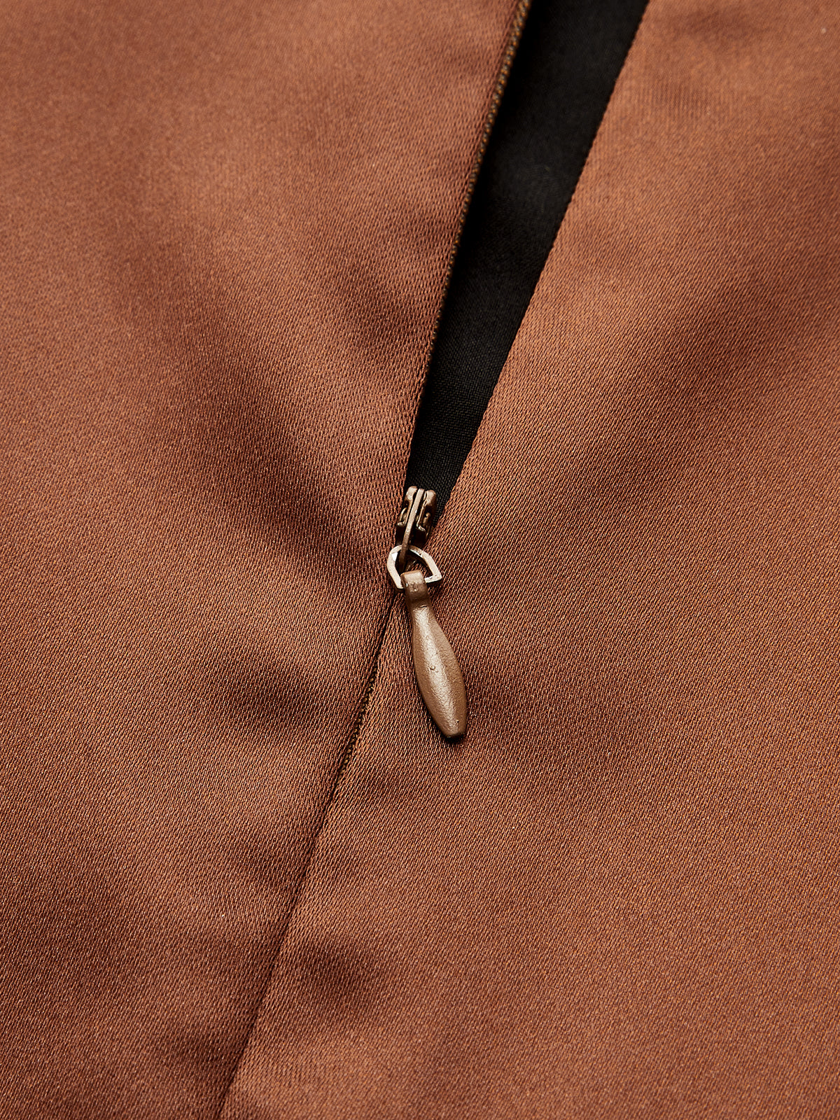 Fold-Over Satinado Corte A Slip Vestido Largo