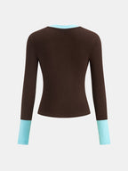 Bloques de color Cuff Henley Slim Fit Tee