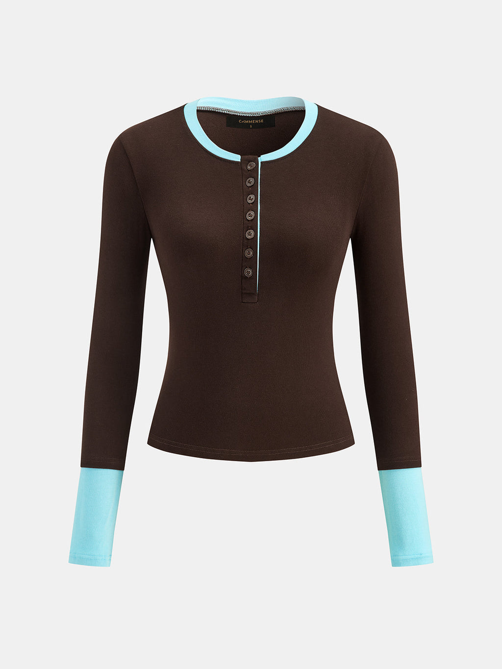 Bloques de color Cuff Henley Slim Fit Tee