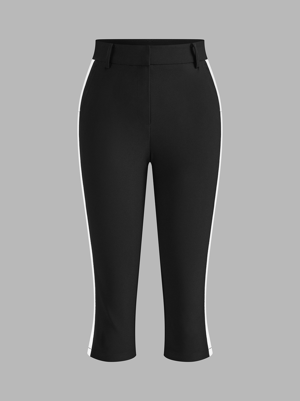 Slit bajo Side Rayas Capri Pantalón