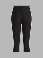 Slit bajo Side Rayas Capri Pantalón