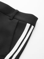 Slit bajo Side Rayas Capri Pantalón