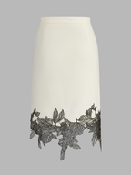 Asimétrico Floral Encaje bajo midi Falda