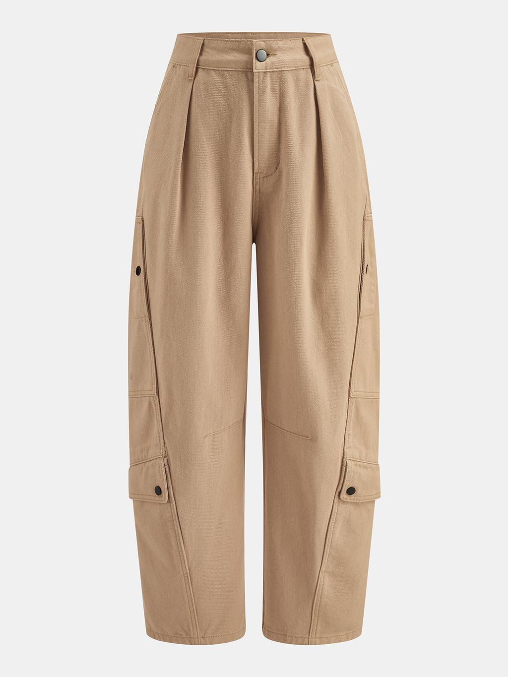 Barrel-Fit Multi-Pocket Cargo Jeans