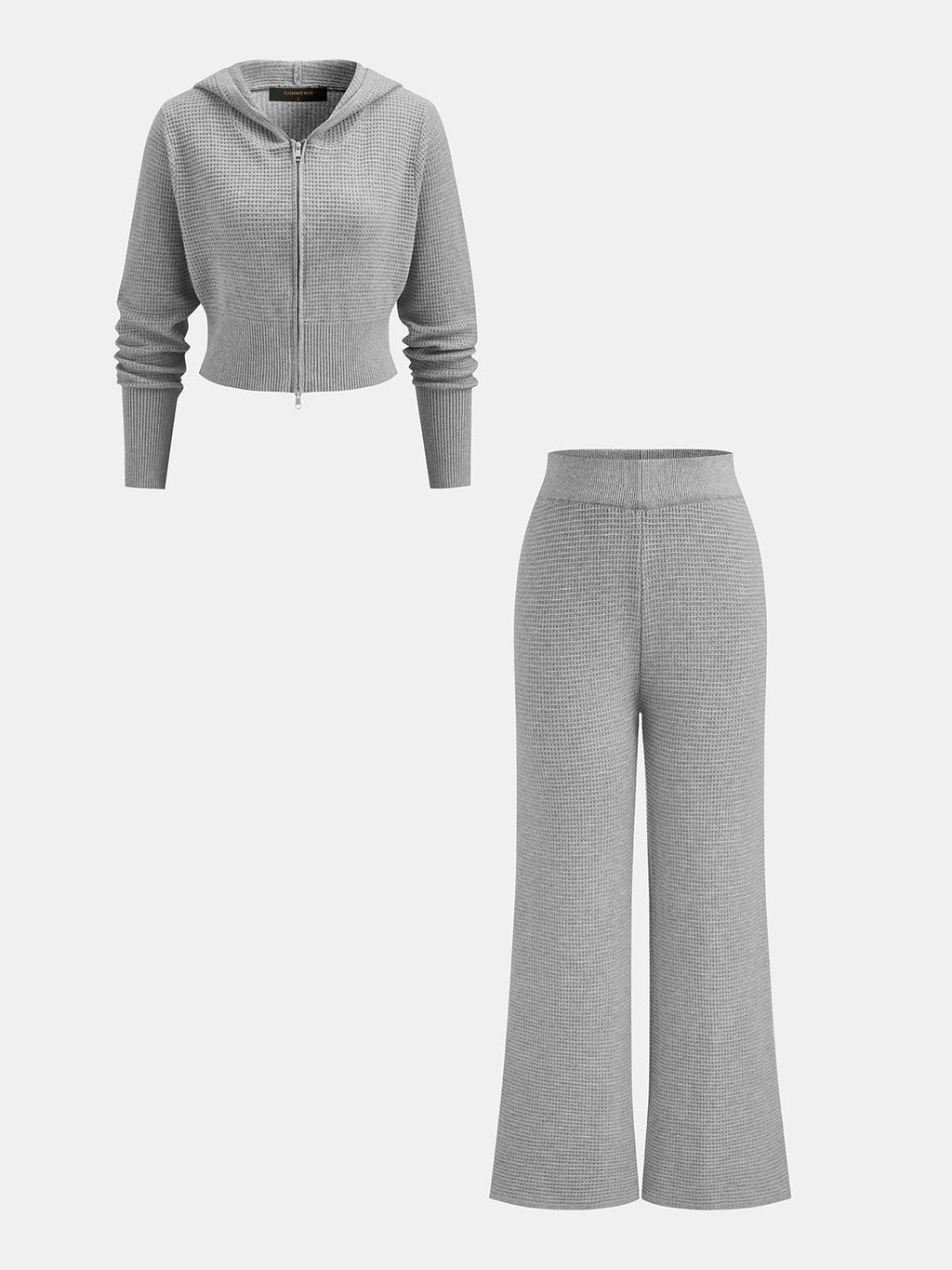 Waffle Punto Hooded Zip-Up Co-ord Set