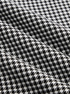 Con Cinturón Houndstooth Faux Dos Piezas Camisa