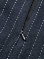 Con Cinturón Pinstripe largo Lápiz Falda