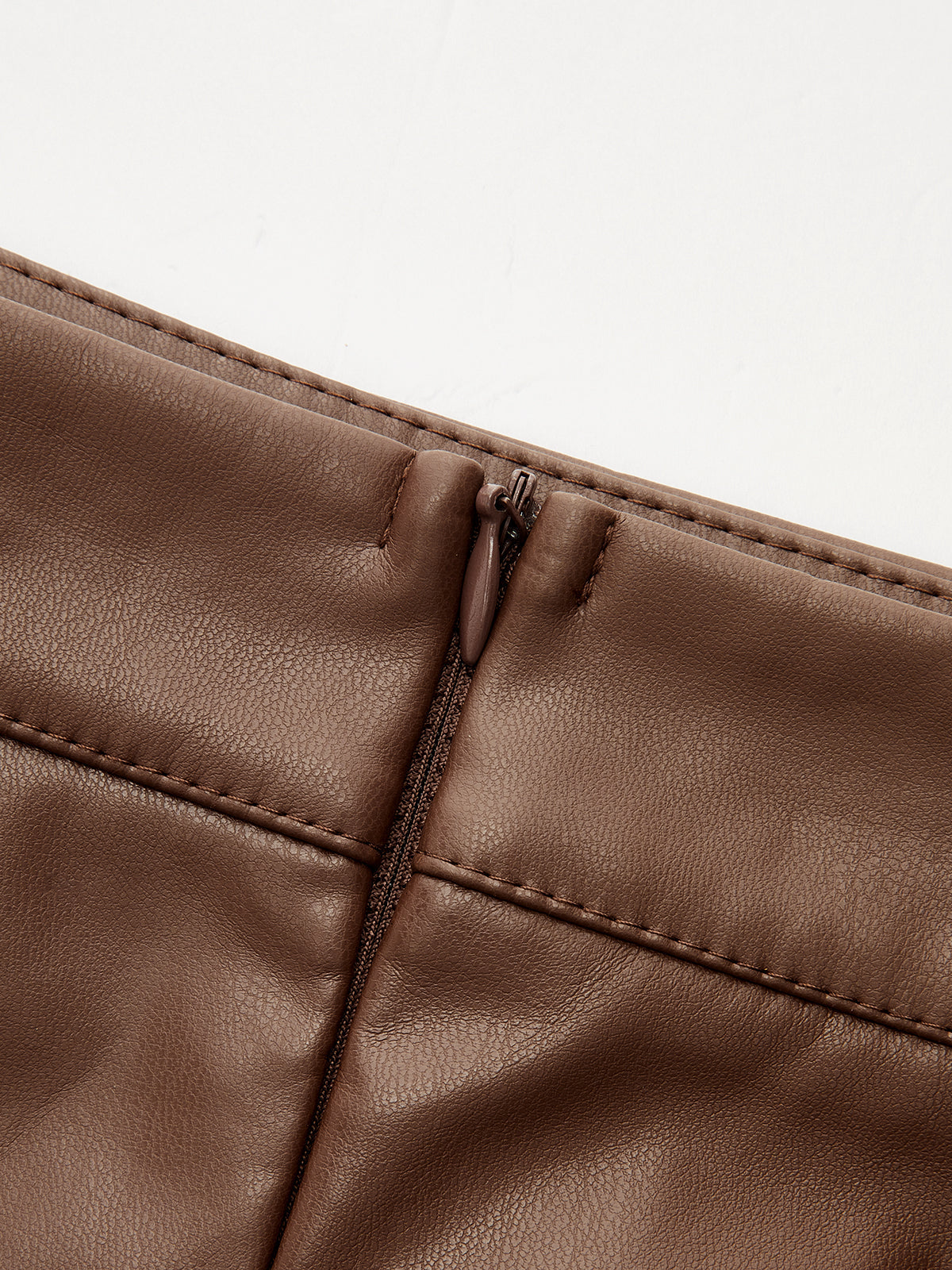 Faux-Leather frontal-Slit midi Mermaid Falda