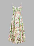 Corsé Seam Tropical estampado Swing Vestido