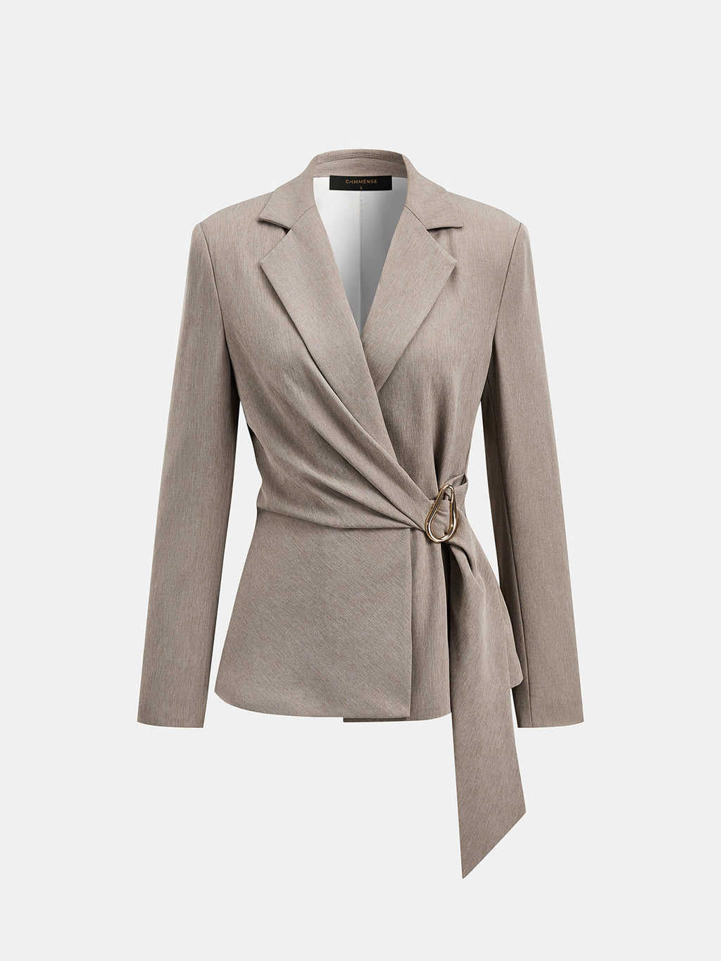 Tie-cintura Lapel Cruzado Blazer