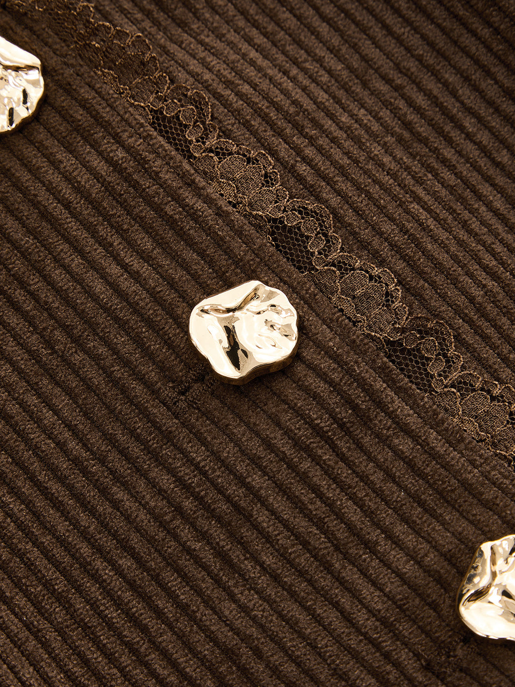 Detalle de Encaje Corduroy Abotonado Chaleco
