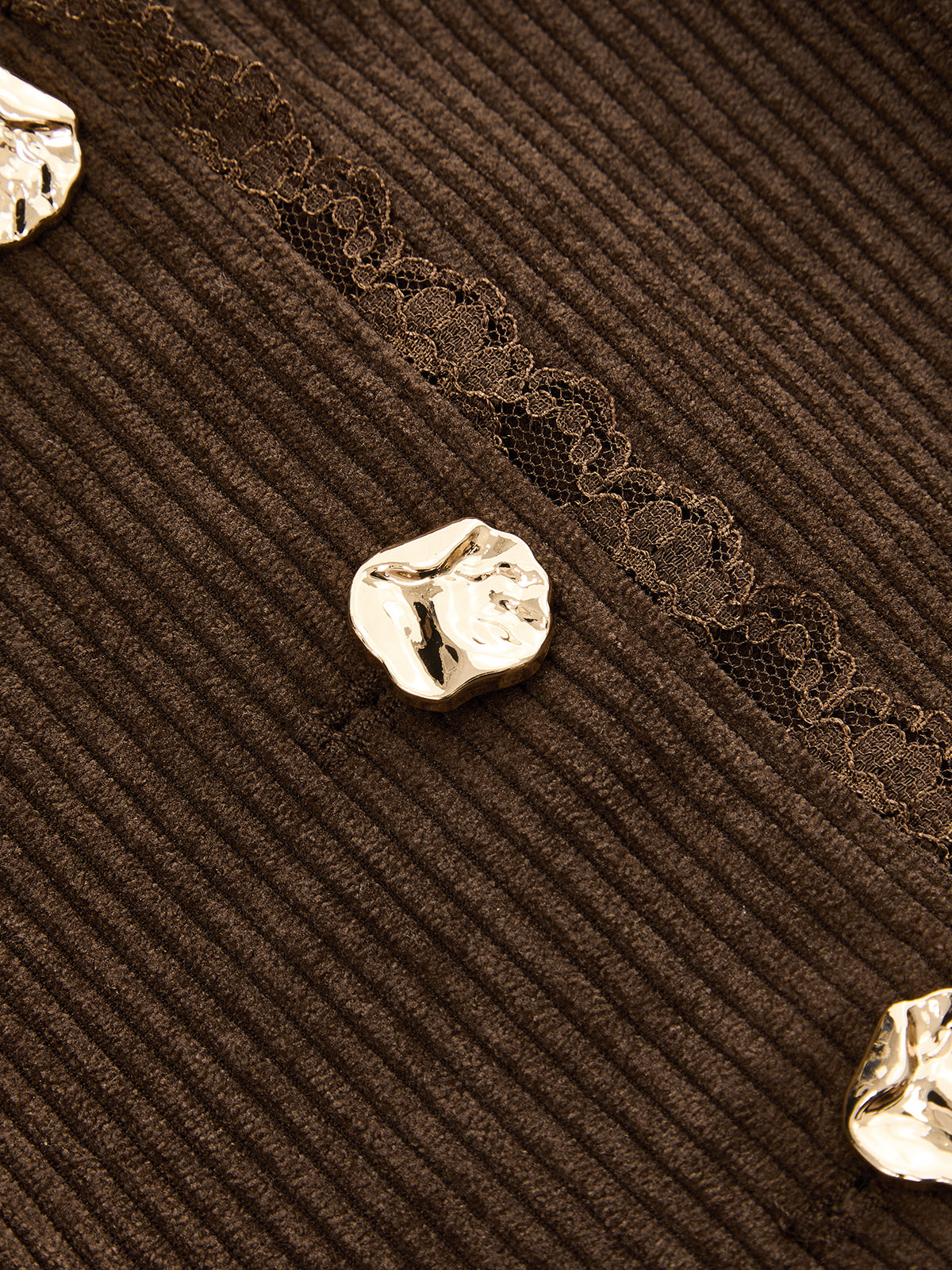 Detalle de Encaje Corduroy Abotonado Chaleco
