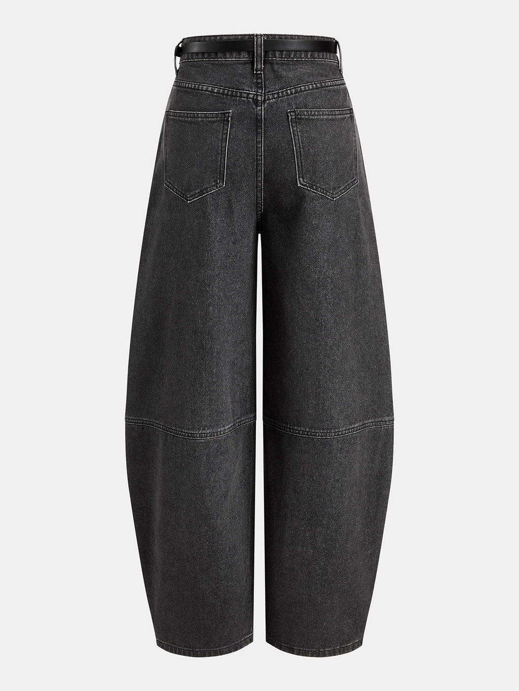 Con Cinturón Seam-Detalle Barrel Jeans