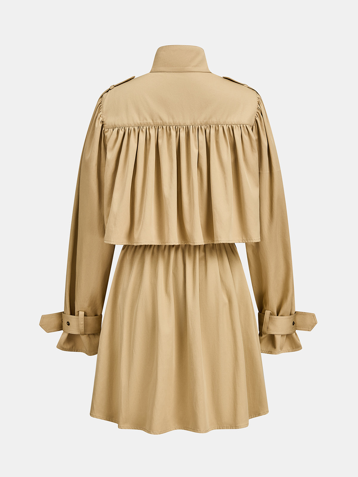 Cintura Elástica Capa Design Gabardina Abrigo