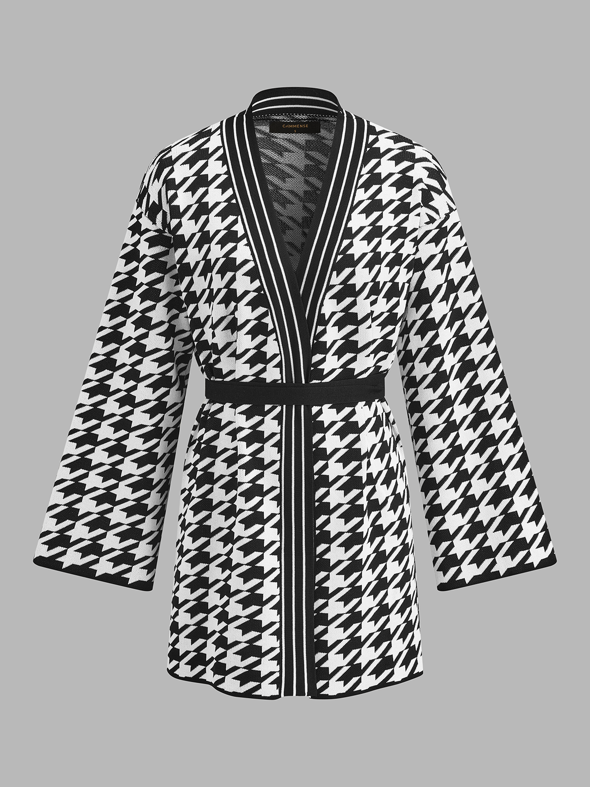 Houndstooth con Cinturón Punto Dos Piezas Set