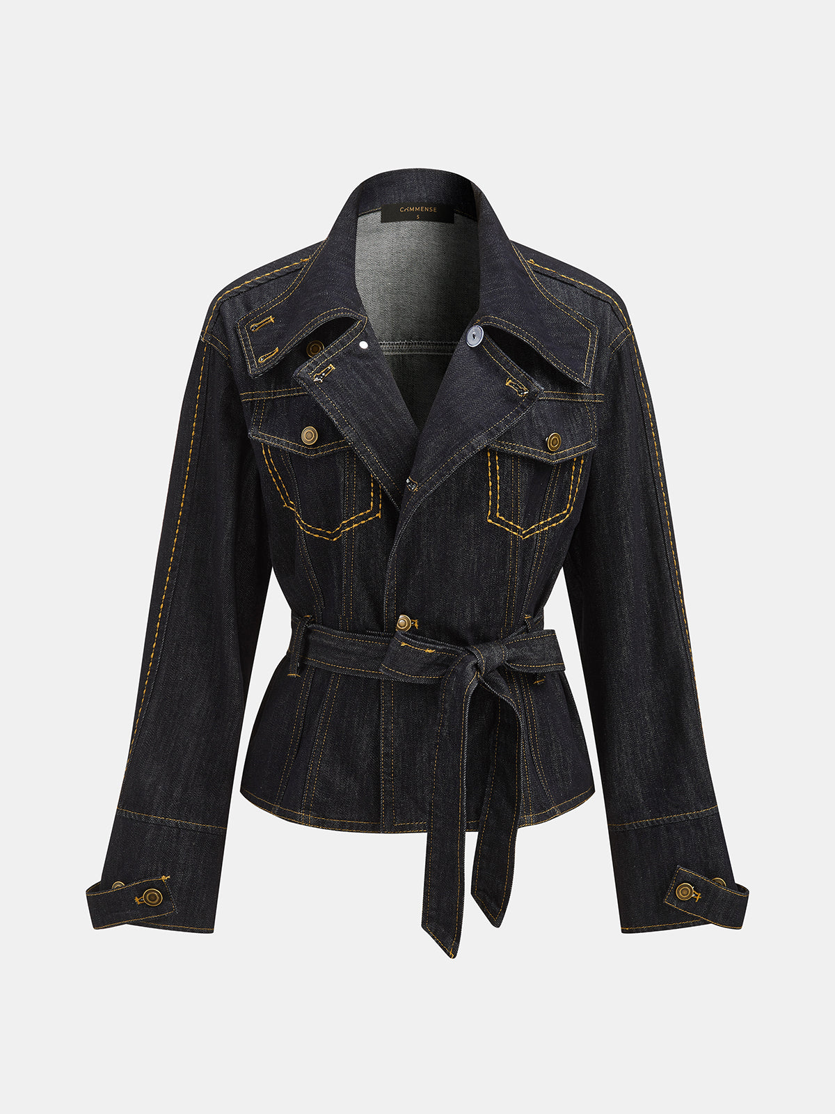 Con Cinturón Denim Chaqueta & Cruzado Skort Co-ord Set