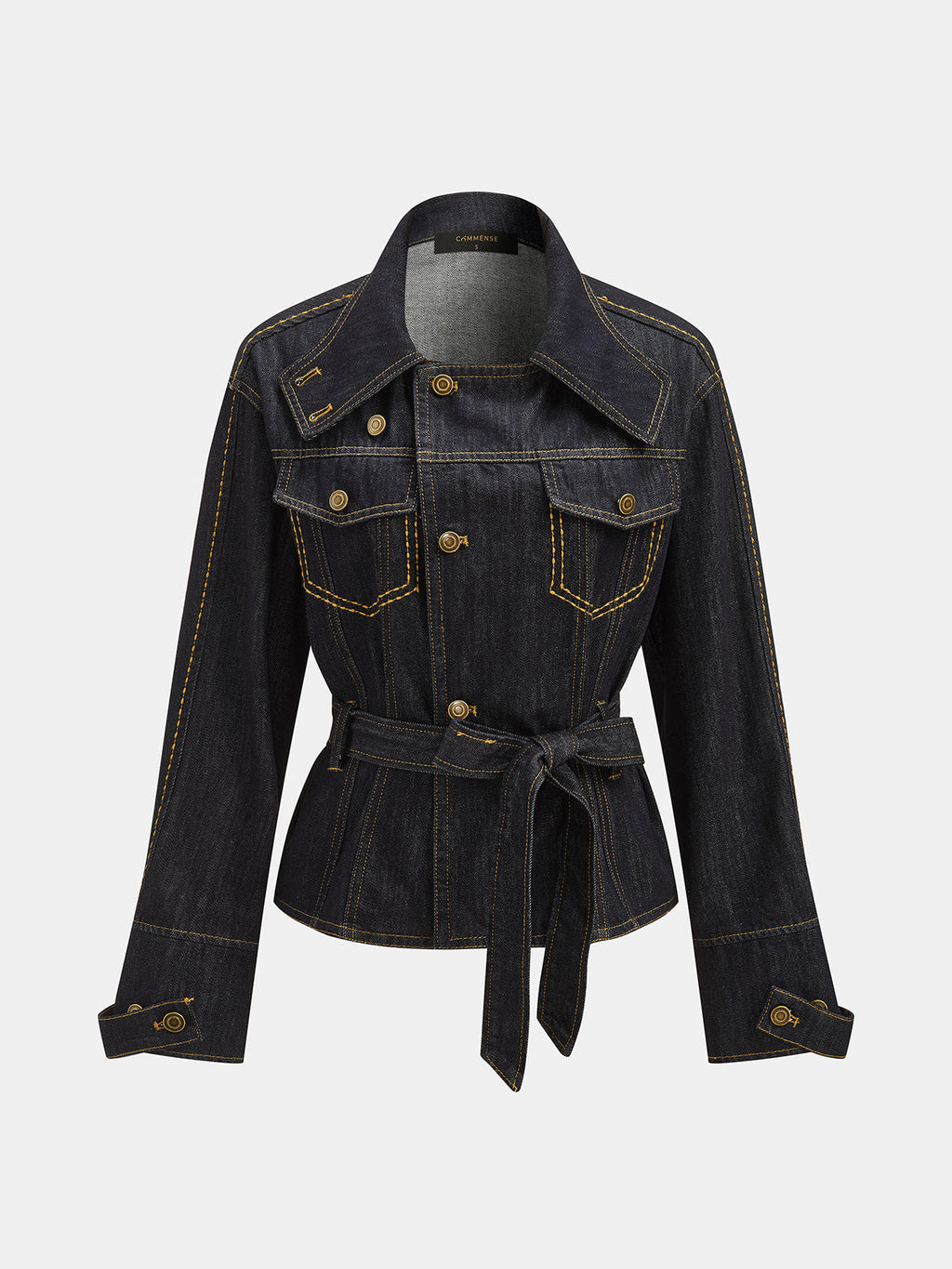 Con Cinturón Denim Chaqueta & Cruzado Skort Co-ord Set