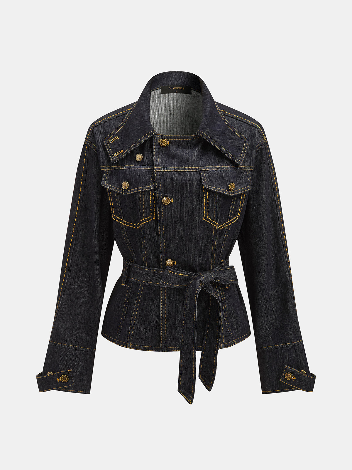 Con Cinturón Denim Chaqueta & Cruzado Skort Co-ord Set