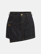 Con Cinturón Denim Chaqueta & Cruzado Skort Co-ord Set