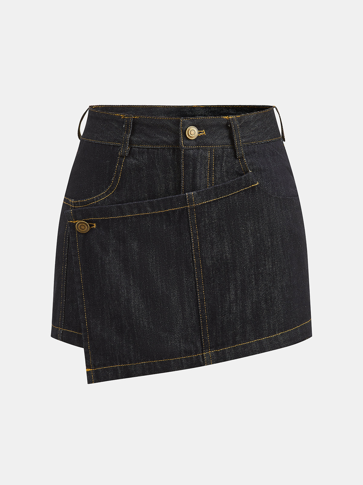 Con Cinturón Denim Chaqueta & Cruzado Skort Co-ord Set