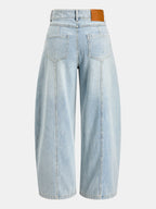 Metálico Ornament Barrel Leg Jeans