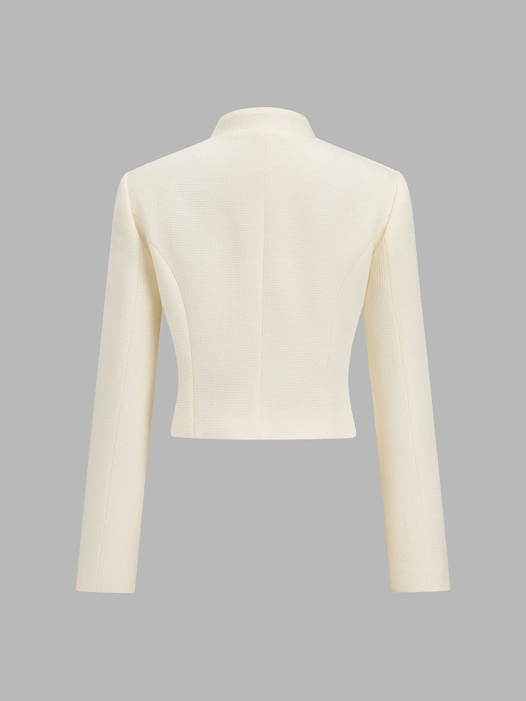 Mandarin cuello Asimétrico botón Cropped Blazer