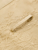 Encaje-espalda Drawstring cintura Gabardina Chaqueta