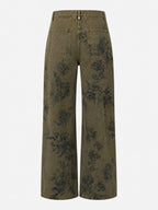 Vintage Floral Corte Recto Jeans