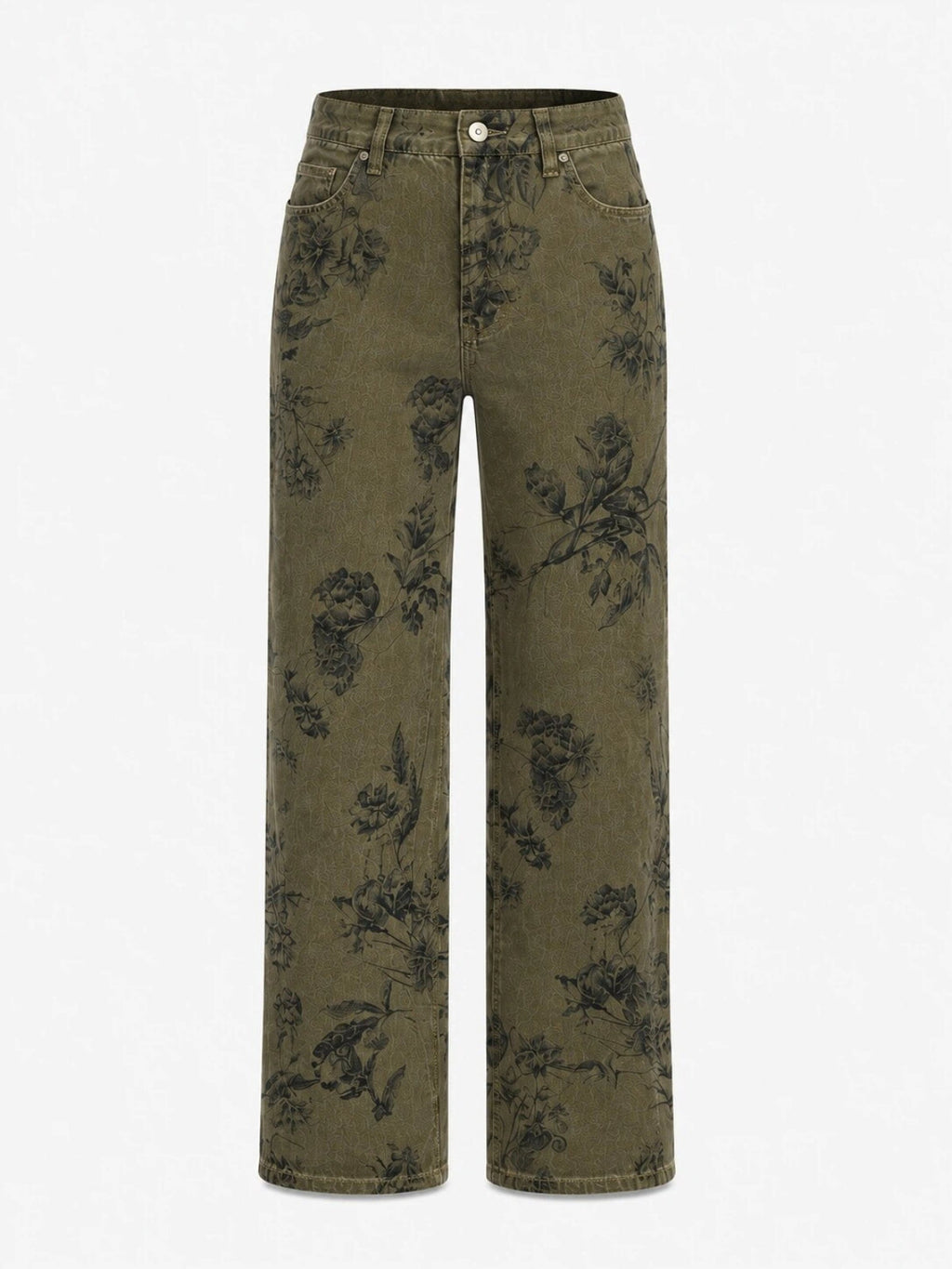 Vintage Floral Corte Recto Jeans