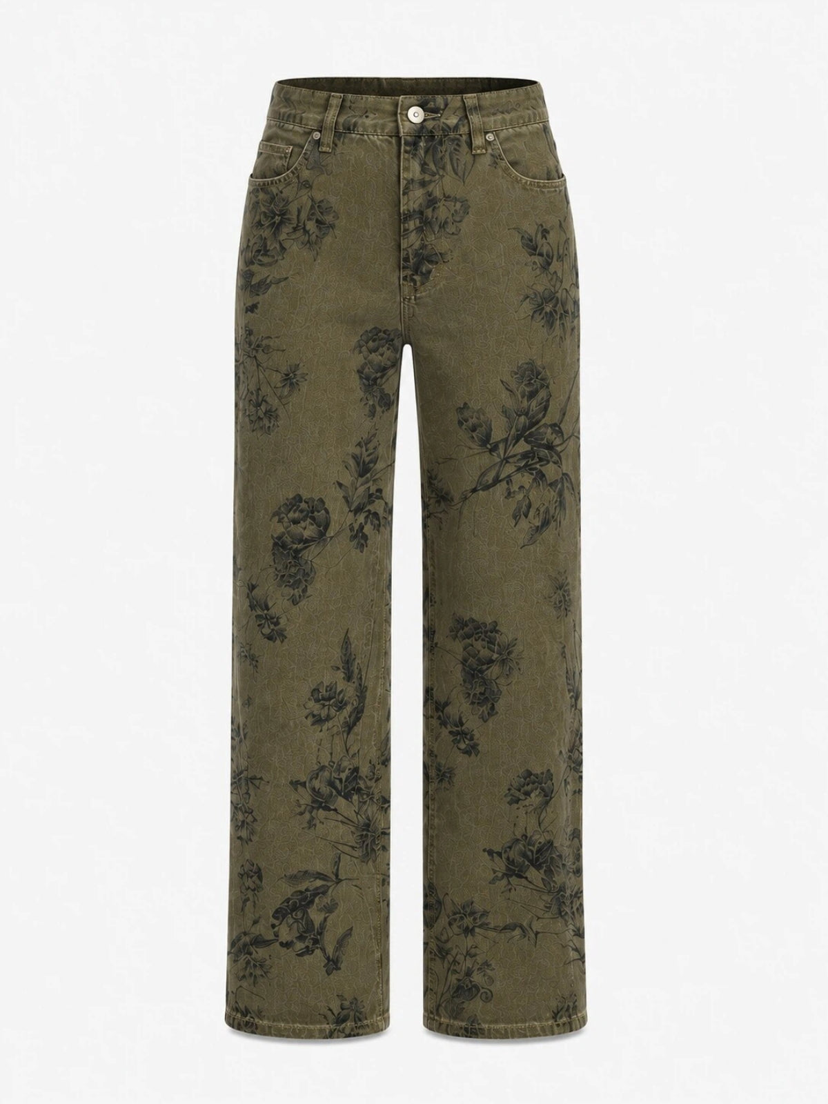 Vintage Floral Corte Recto Jeans