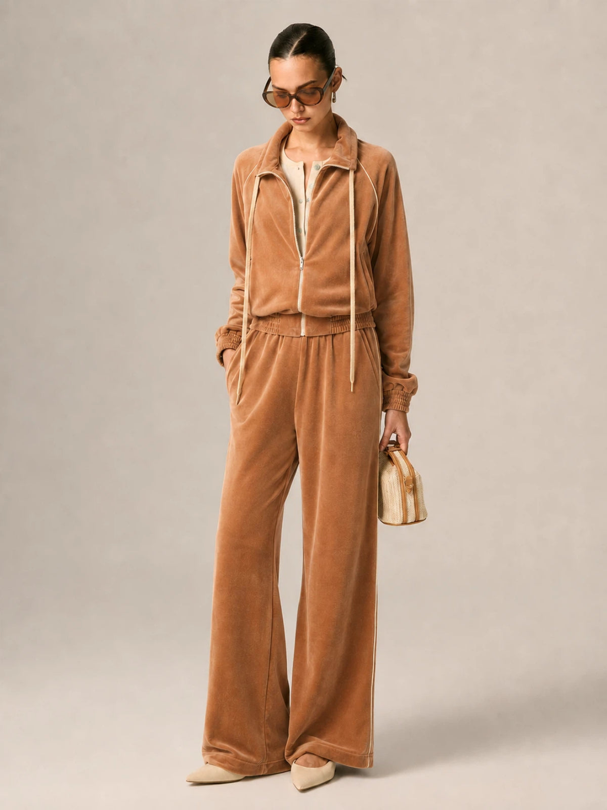 Velour alto-cuello Co-ord Set