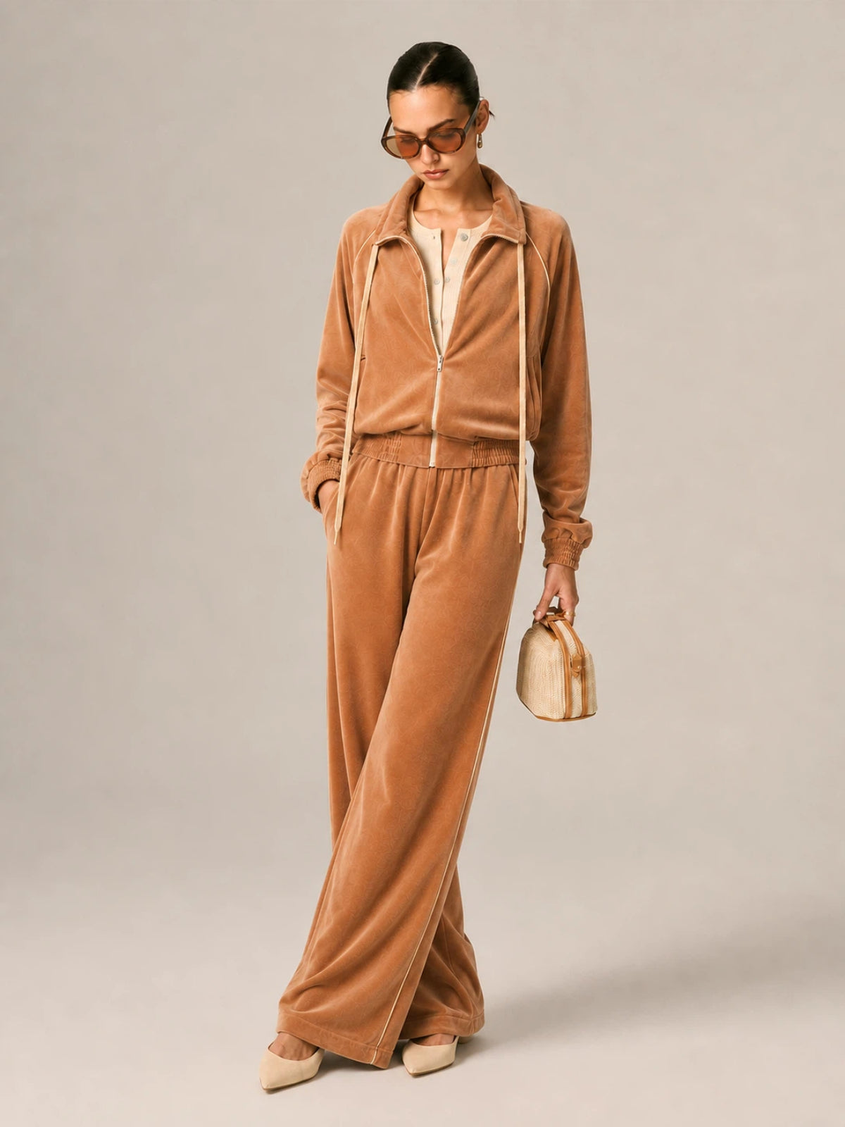 Velour alto-cuello Co-ord Set