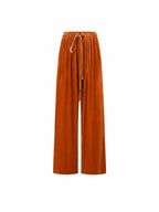 Terciopelo Flare-manga Top & Drawstring Pantalón Set