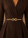 Metálico Interlocking Hebilla Cintura Elástica Belt