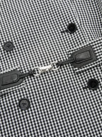 Cruzado Gingham con Cinturón Long Gabardina Abrigo