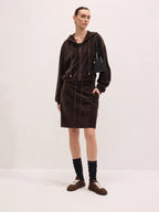 Velour Zip-Up Hoodie Falda Co-ord Set