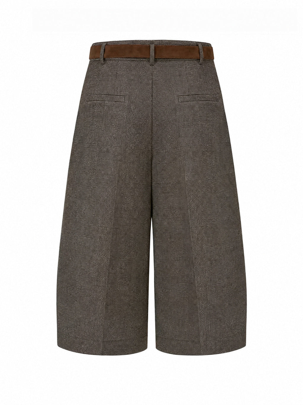 Faux-Ante Patch Checked con Cinturón Bermuda Shorts