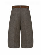 Faux-Ante Patch Checked con Cinturón Bermuda Shorts