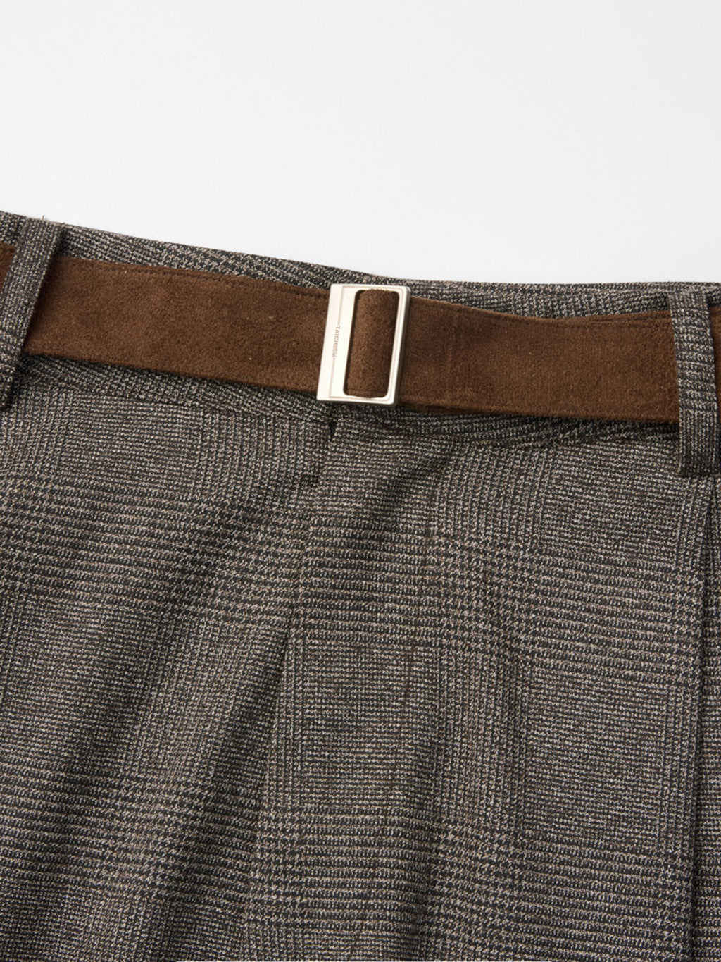 Faux-Ante Patch Checked con Cinturón Bermuda Shorts