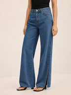 Slit bajo Classic Pierna Ancha Jeans