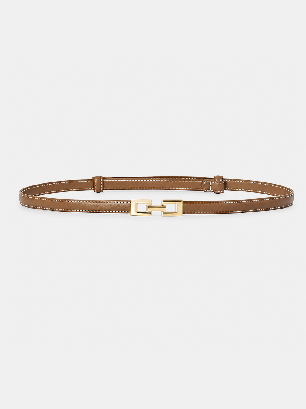 Elegante Slim Metálico Hebilla Leather cintura Belt