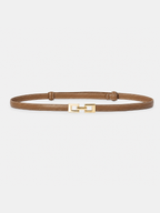 Elegante Slim Metálico Hebilla Leather cintura Belt